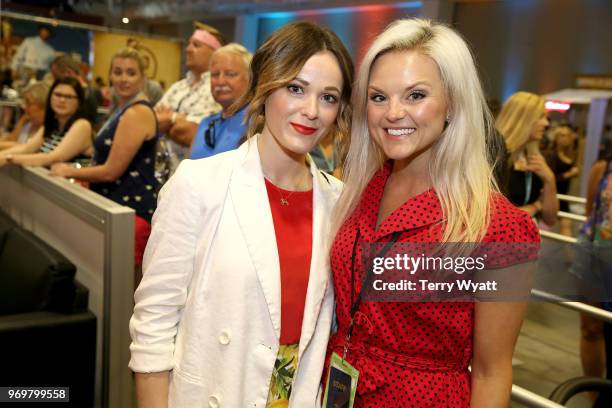 Head of Artist & Label Services Brittany Schaffer and Jillian Jacqueline attend the Spotify's Music Streaming Lounge at Music City Convention Center...