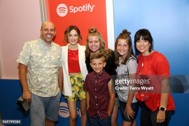 Jillian Jacqueline poses with guests at the Spotify's Music Streaming Lounge at Music City Convention Center on June 8, 2018 in Nashville, Tennessee.