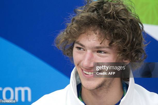 French snowboarder Tony Ramoin during the French Olympic Committee Snowboard Cross Press Conference in the Vancouver Olympic Village in Vancouver,...