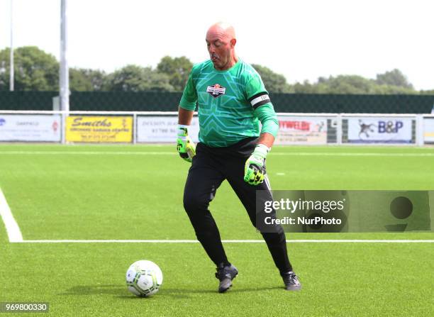 Bruce Grebbelaar of Matabeleland during Conifa Paddy Power World Football Cup 2018 Friendly between Matabeleland v Chagos Islands at Parkside ,...