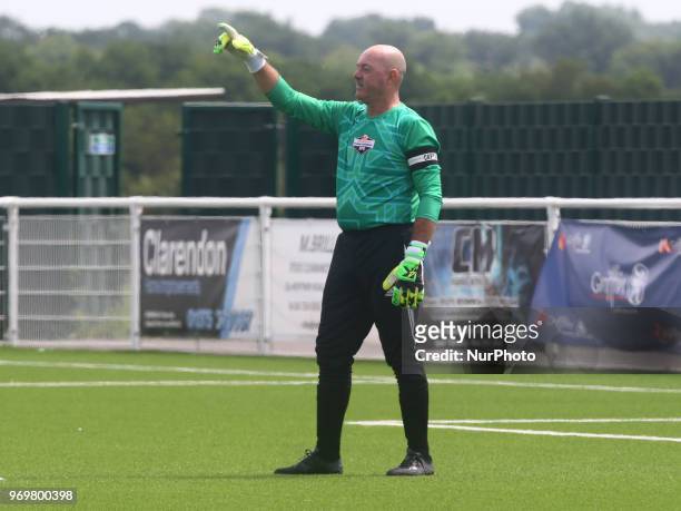 Bruce Grobbelaar of Matabeleland during Conifa Paddy Power World Football Cup 2018 Friendly between Matabeleland v Chagos Islands at Parkside ,...