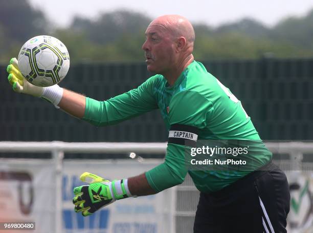 Bruce Grobbelaar of Matabeleland during Conifa Paddy Power World Football Cup 2018 Friendly between Matabeleland v Chagos Islands at Parkside ,...