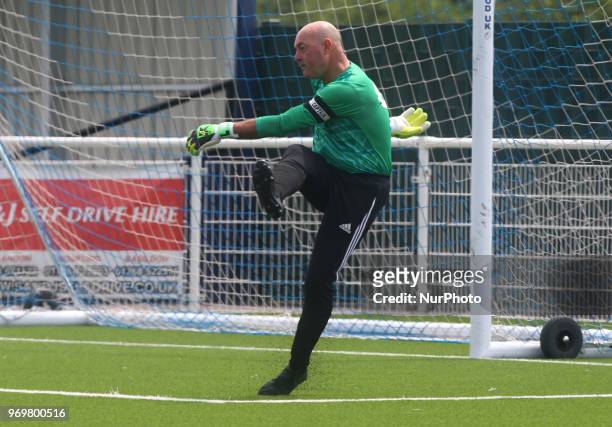Bruce Grobbelaar of Matabeleland during Conifa Paddy Power World Football Cup 2018 Friendly between Matabeleland v Chagos Islands at Parkside ,...