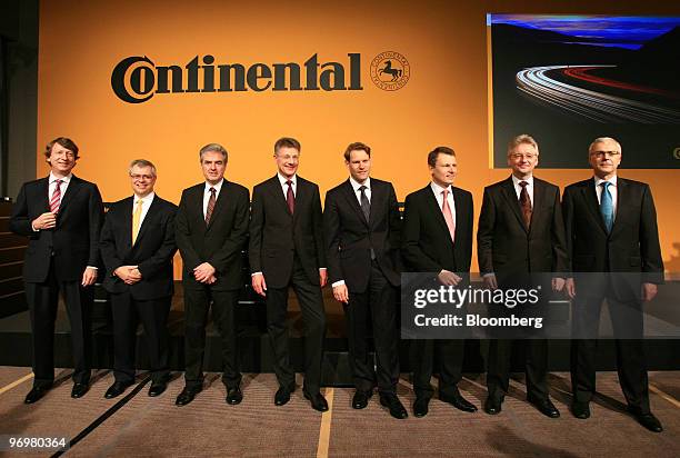 Wolfgang Schaefer, chief financial officer of Continental AG, Jose Avila, member of the company's executive board, Hans-Joachim Nikolin, member of...