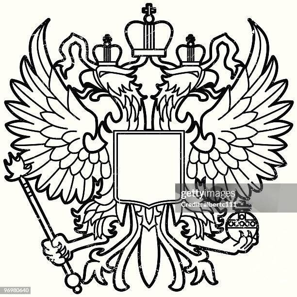 eagle of mother russia - animal's crest stock illustrations