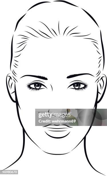 sportliche frau - frau gesicht sinnlich stock-grafiken, -clipart, -cartoons und -symbole