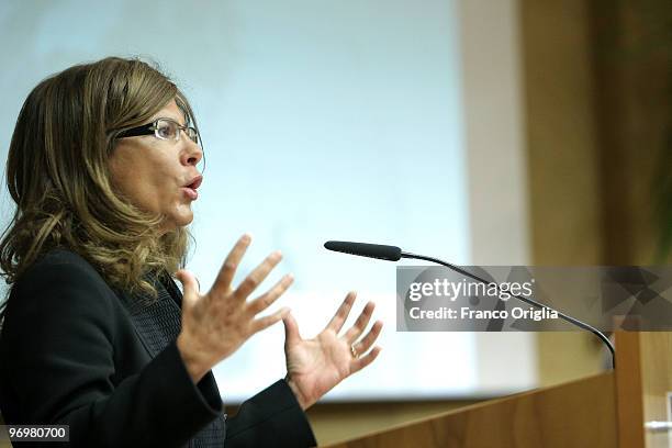 President of Confindustria Emma Marcegaglia attends LUISS School Of Government inaugural ceremony on February 23, 2010 in Rome, Italy. The LUISS...