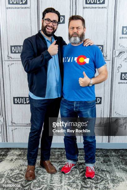 Nick Offerman and Brett Haley discuss "Hearts Beat Loud" with the Build Series at Build Studio on June 8, 2018 in New York City.