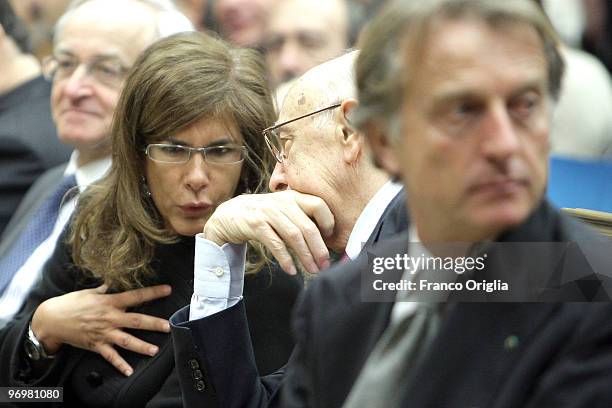 President of Confindustria Emma Marcegaglia, Italian President Giorgio Napolitano and President of LUISS University and Ferrari chairman Luca Cordero...