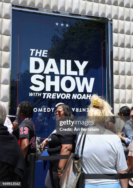 General stmosphere at Comedy Central's The Daily Show Presents: The Donald J. Trump Presidential Twitter Library in Los Angeles on June 8, 2018 in...