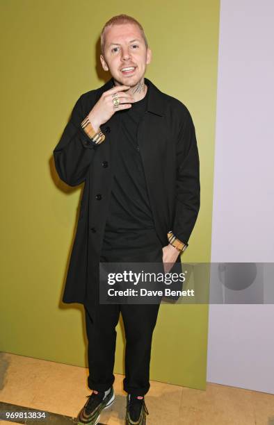 Professor Green attends the Burberry x Adwoa cocktail party at Thomas's on June 8, 2018 in London, Englan