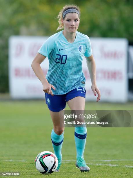 Dominique Janssen of Holland Women during the World Cup Qualifier Women match between Northern Ireland v Holland at the Shamrock Park on June 8, 2018...