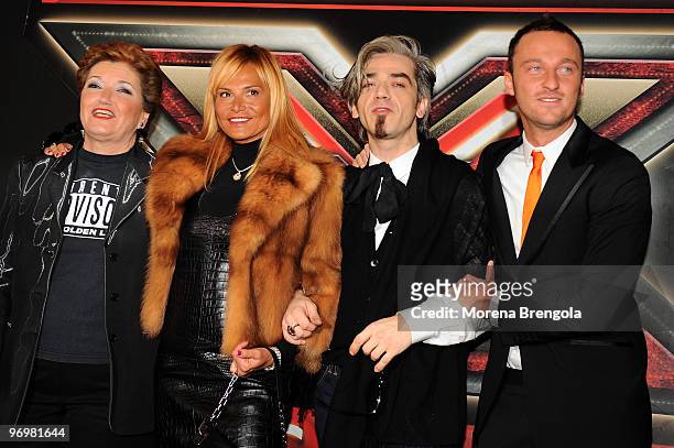 Simona Ventura,Mara Maionchi,Francesco Facchinetti and Morgan attend "X factor" - Italian tv show press conference on January 09, 2009 in Milan,...