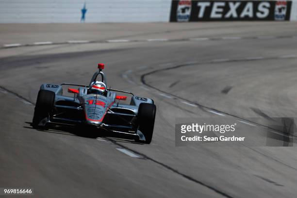 Will Power, driver of the Verizon Team Penske Chevrolet, drives during practie for the Verizon IndyCar Series DXC Technology 600 at Texas Motor...