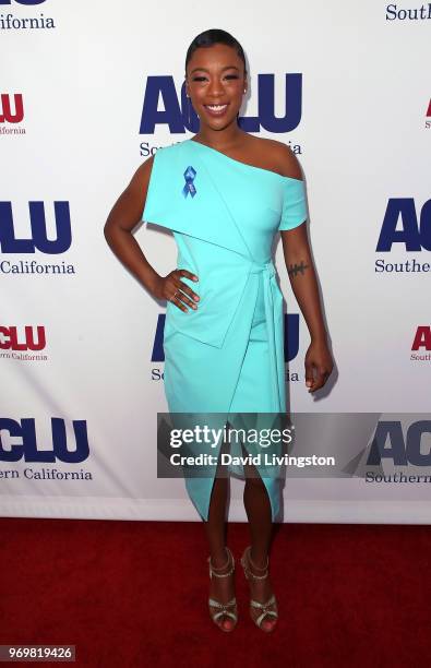 Actress Samira Wiley attends the ACLU SoCal Annual Luncheon at JW Marriott Los Angeles at L.A. LIVE on June 8, 2018 in Los Angeles, California.