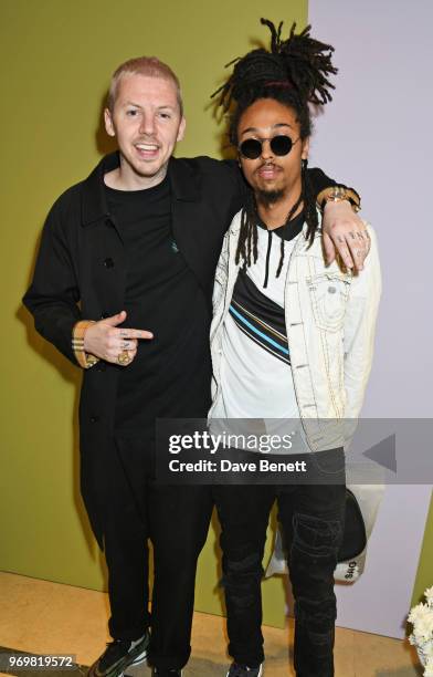 Professor Green attends the Burberry x Adwoa cocktail party at Thomas's on June 8, 2018 in London, Englan