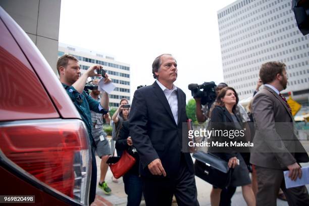 James A. Wolfe, a former Senate Intelligence Committee aide, exits the Edward A. Garmatz United States Courthouse on June 8, 2018 in Baltimore,...