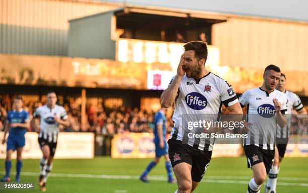 Dundalk , Ireland - 8 June 2018; Patrick Hoban of Dundalk celebrates after scoring his side's second goal during the SSE Airtricity League Premier...