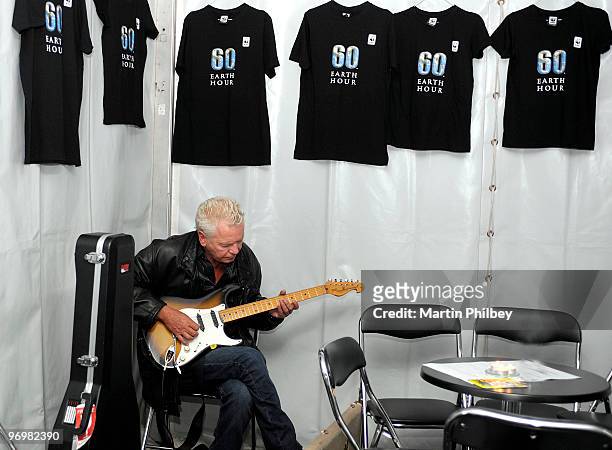 Iva Davies backstage at Earth Hour concert in Fedeartion Square on 28th March 2009 in Melbourne, Australia.