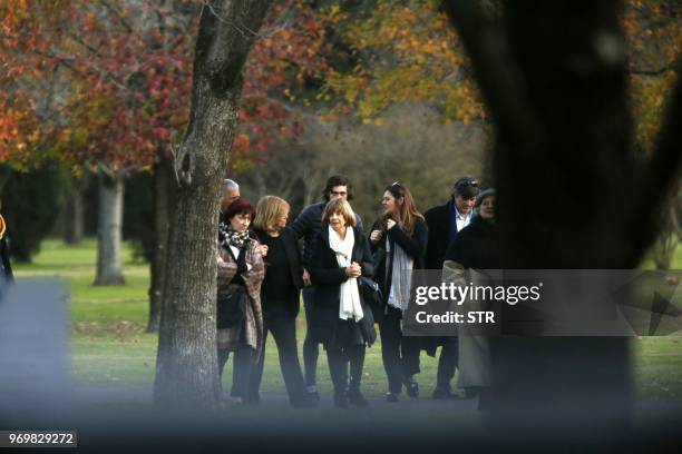 Friends and relatives of Queen Maxima of the Netherlands attend the burial ceremony of her sister Ines Zorreguieta, at the Memorial park in Pilar,...