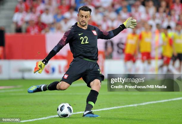 Lukasz Fabianski of Poland in action during International Friendly match between Poland and Chile on June 8, 2018 in Poznan, Poland.