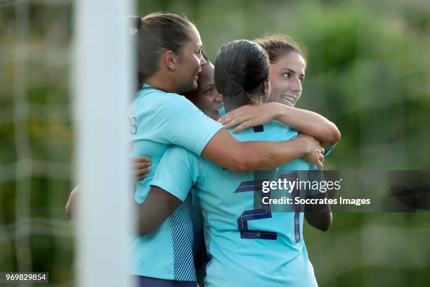 Shanice van de Sanden of Holland Women celebrates 0-2 with Lieke Martens of Holland Women, Lineth Beerensteyn of Holland Women, Danielle van de Donk...