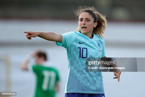 Danielle van de Donk of Holland Women during the World Cup Qualifier Women match between Northern Ireland v Holland at the Shamrock Park on June 8,...