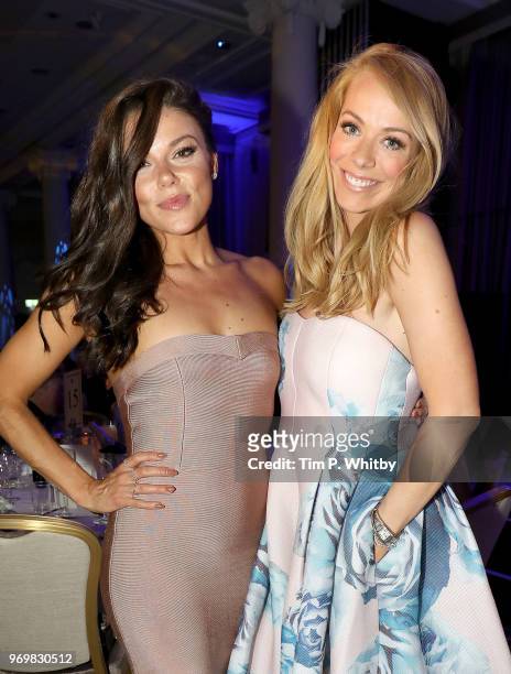 Faye Brookes and Liz McClarnon attend the 2018 Diva Awards at The Waldorf Hilton Hotel on June 8, 2018 in London, England.