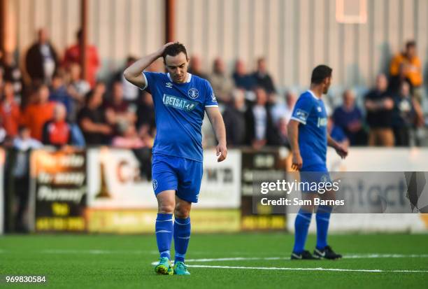 Dundalk , Ireland - 8 June 2018; Shane Tracy of Limerick reacts to conceding a goal during the SSE Airtricity League Premier Division match between...