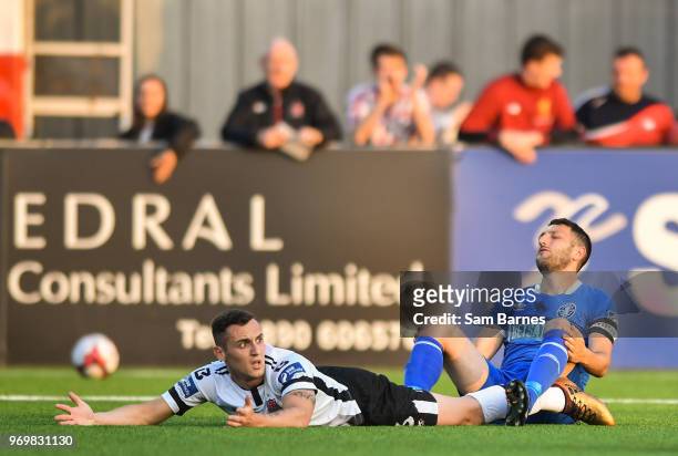 Dundalk , Ireland - 8 June 2018; Dylan Connolly of Dundalk appeals for a penalty after being fouled by Shane Duggan of Limerick during the SSE...