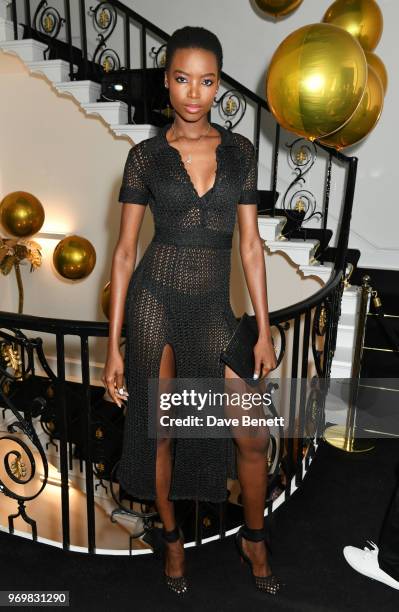 Maria Borges attends a VIP dinner celebrating the launch of London Fashion Week Men's June 2018 hosted by David Furnish, Dylan Jones and Caroline...