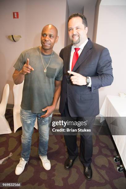 Dave Chappelle and Governor Candidate for Maryland Ben Jealous appear for campaign event at Olde Towne Restaurant on June 8, 2018 in Largo, Maryland.