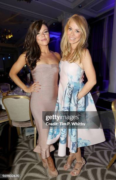 Faye Brookes and Liz McClarnon attend the 2018 Diva Awards at The Waldorf Hilton Hotel on June 8, 2018 in London, England.