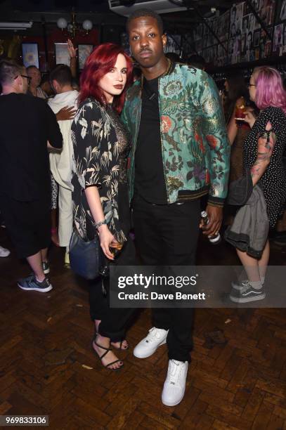 Nikita Andrianova and Jamal Edwards attend the TOPMAN LFWM party during London Fashion Week Men's June 2018 at the Phoenix Artist Club on June 8,...