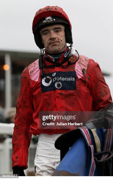 Ruby Walsh returns after riding Sanctuaire to victory in The Retired Greyhound Trust 'National Hunt' Novices Hurdle Race run at Taunton Racecourse on...