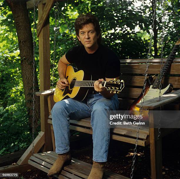 Posed portrait of American country singer-songwriter Rodney Crowell in Nashville, Tennessee in 1990.