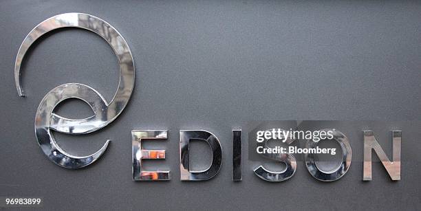 The Edison SpA logo is seen in Milan, Italy, on Tuesday, Feb. 23, 2010. Electricite de France SA may use power assets and cash to buy a 1.6 billion...