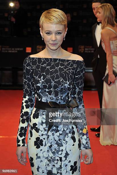 Carey Mulligan attends the Orange British Academy Film Awards 2010 at the Royal Opera House on February 21, 2010 in London, England.