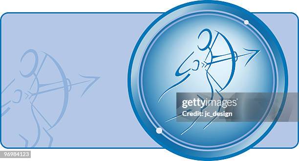 schütze zodiac series - ehemalige griechische währung stock-grafiken, -clipart, -cartoons und -symbole