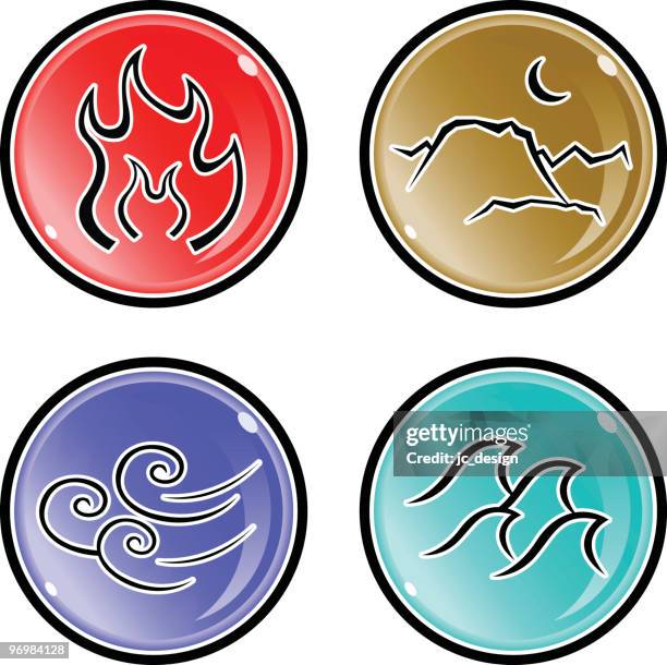 elements - the four elements stock illustrations