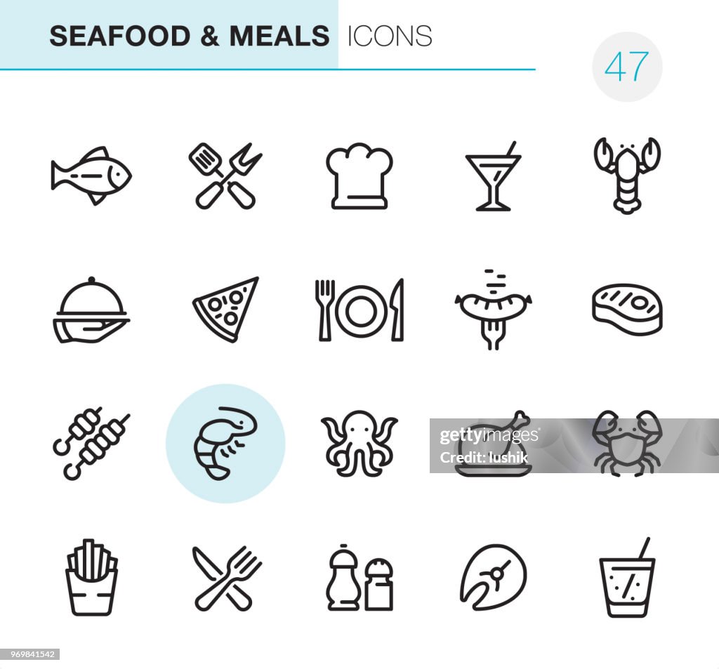 Seafood and Meals - Pixel Perfect icons