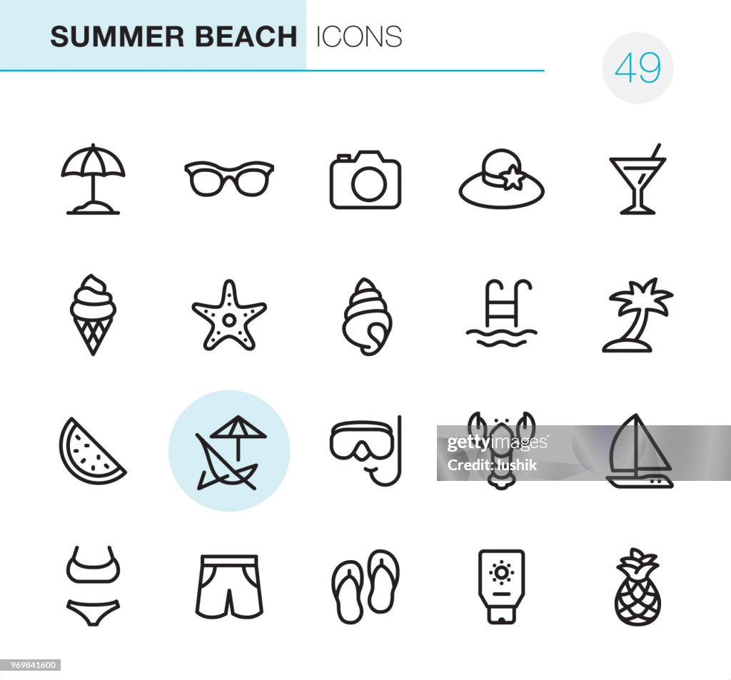 Playa verano - los iconos Pixel Perfect