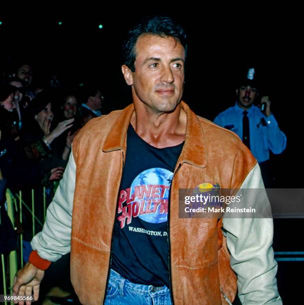 Actor Sylvester Stallone attends the grand opening of the Planet Hollywood night club Washington, DC, October 3, 1993.