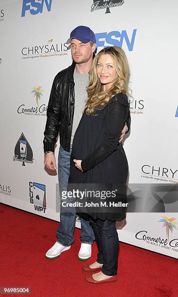 Actors Eric Dane and rebecca Gayheart attend the 8th Annual World Poker Tour Invitational at Commerce Casino on February 20, 2010 in City of...