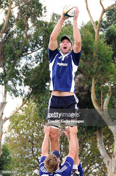 Andries Bekker during the Stormers training session at the High Performance Centre in Bellville on February 23, 2010 in Cape Town, South Africa.