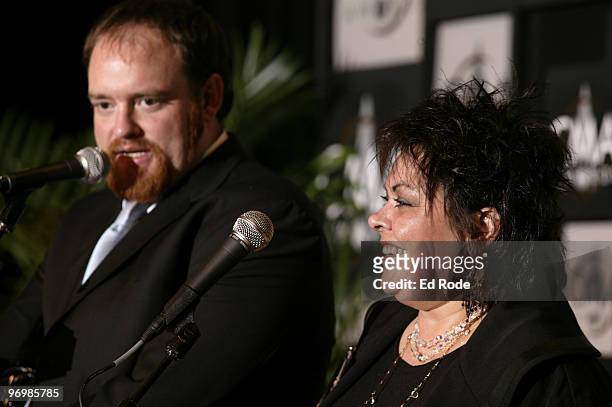 John Carter Cash and half-sister Kathy Cash, accepting awards for their father, Johnny Cash a 3 time winner for Music Video Of The Year, Single Of...