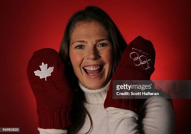 Former Olympic downhill skier Picabo Street poses in the NBC Today Show Studio at Grouse Mountain on February 23, 2010 in North Vancouver, Canada.