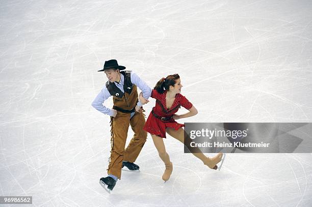 Winter Olympics: USA Emily Samuelson and Evan Bates in action during Ice Dancing Original Dance at Pacific Coliseum. Vancouver, Canada 2/21/2010...