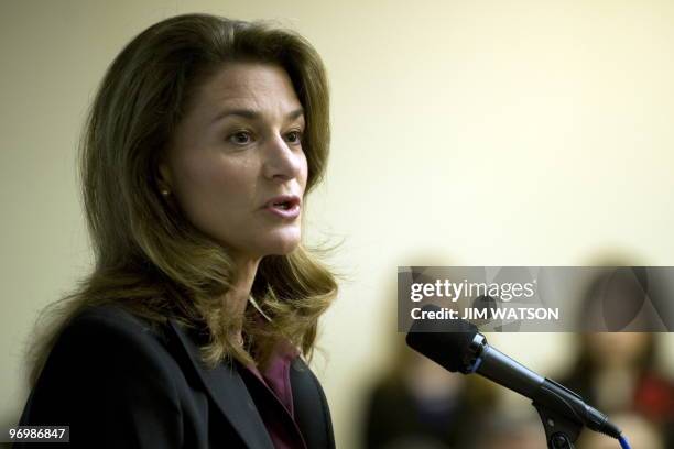 Melinda Gates speaks duing a press conference for Univision Communications, in partnership with the Bill and Melinda Gate Foundation, the Education...