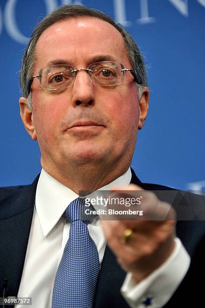 Paul Otellini, chief executive officer of Intel Corp., speaks at the Brookings Institution in Washington, D.C., U.S., on Tuesday, Feb. 23, 2010....